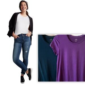Apt. 9 Teal & Purple Essential Tees layering t shirts size medium